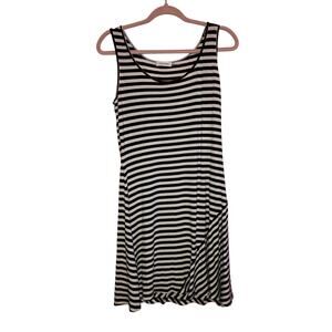 Women's Black and White Striped Tank Dress
